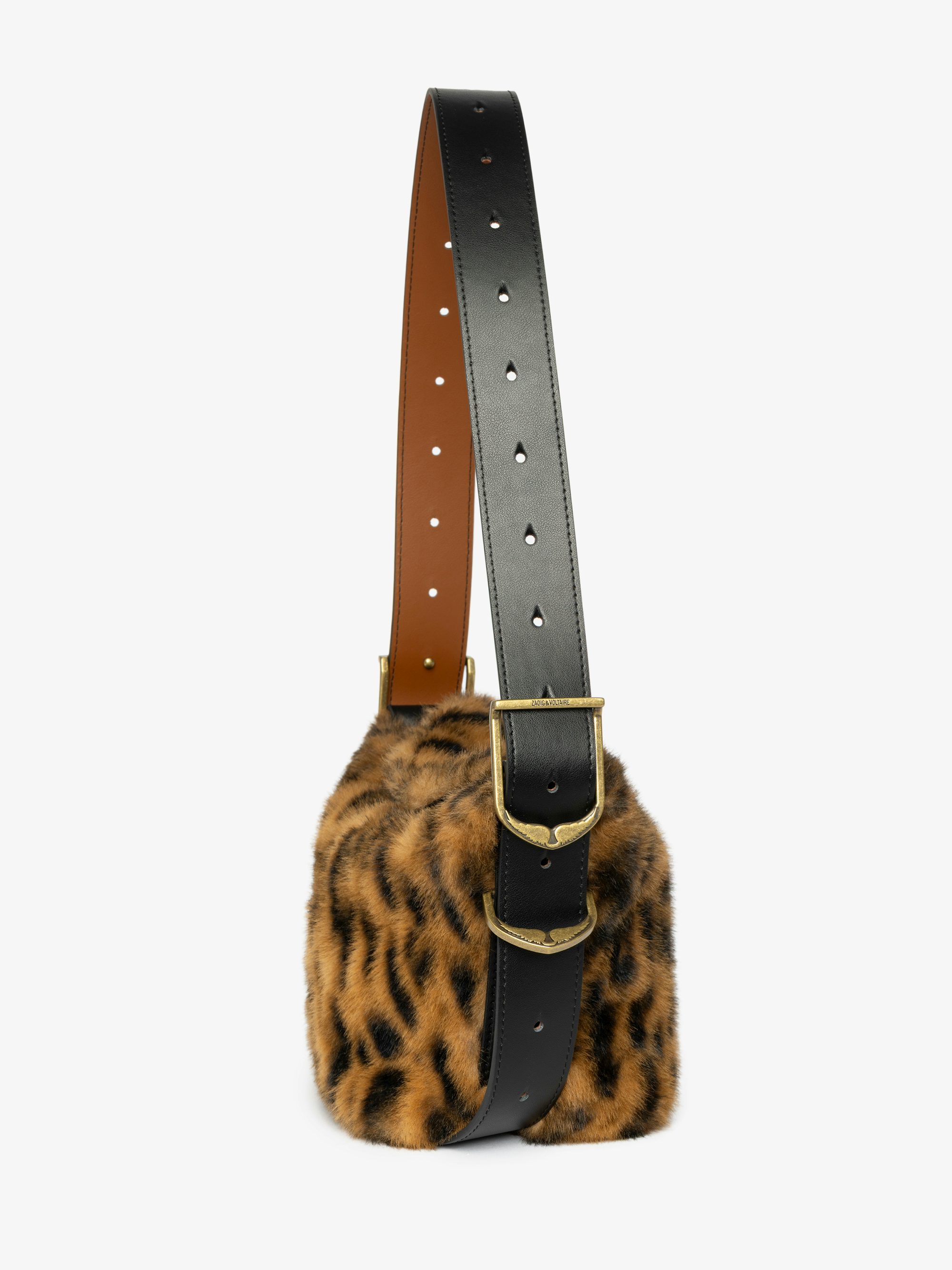 Baby Jane Leopard Bag - Small bag in leopard faux fur with leather strap and signature wings.